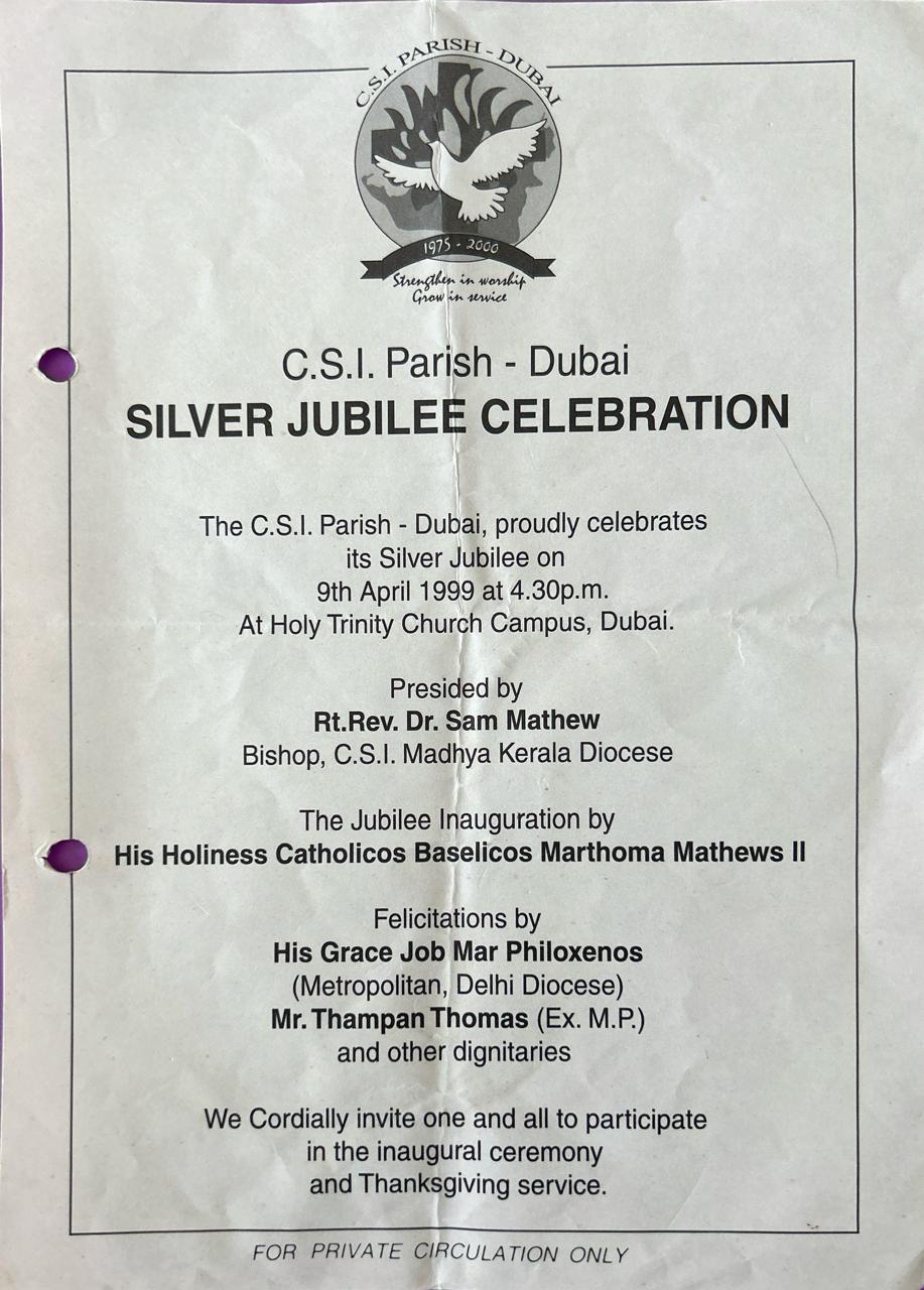 Golden Memories - Journey of 50 years of CSI Parish (Malayalam) Dubai - 1975-2025